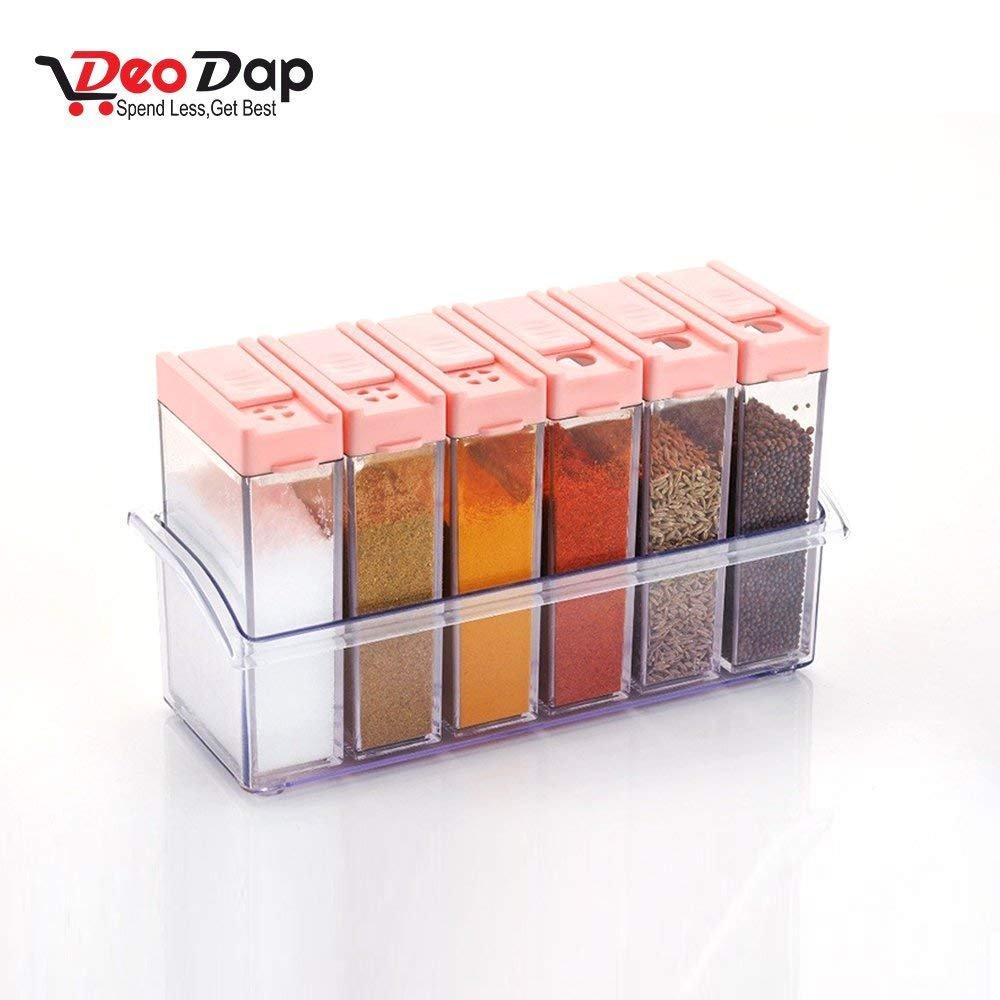 122 Plastic Spice Jars (6 Pcs 14x22x8cm Multicolour)