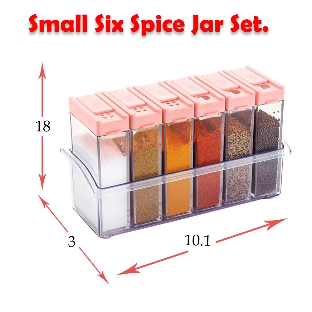 122 Plastic Spice Jars (6 Pcs 14x22x8cm Multicolour)