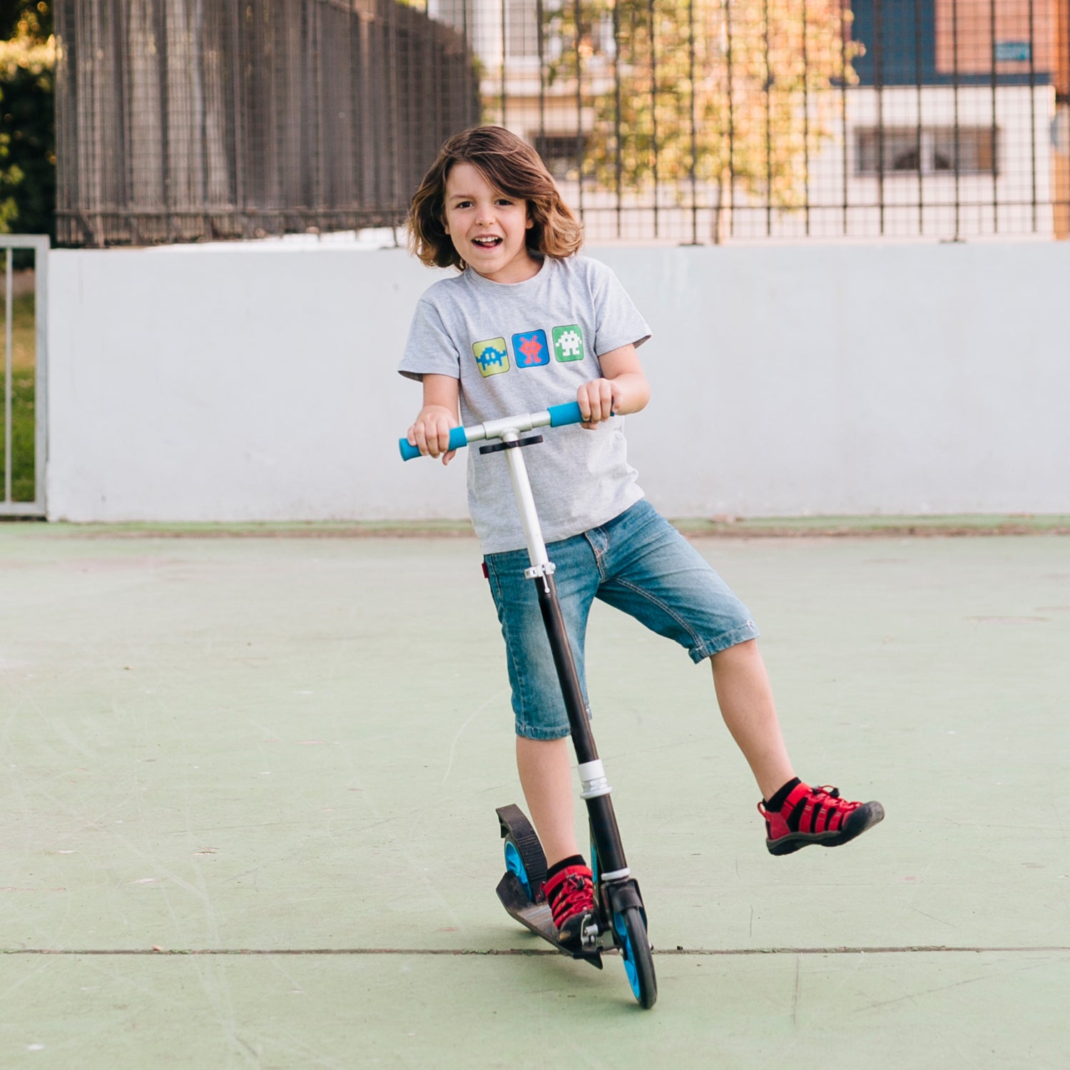 Basic Kids Ride On Leg Push Scooter For Boys And Girls (4 - 8 Years Old Kids) Foldable Scooter Cycle With Height Adjustment For Boys And Girls Multicolor (1 Pc  2 Wheel)