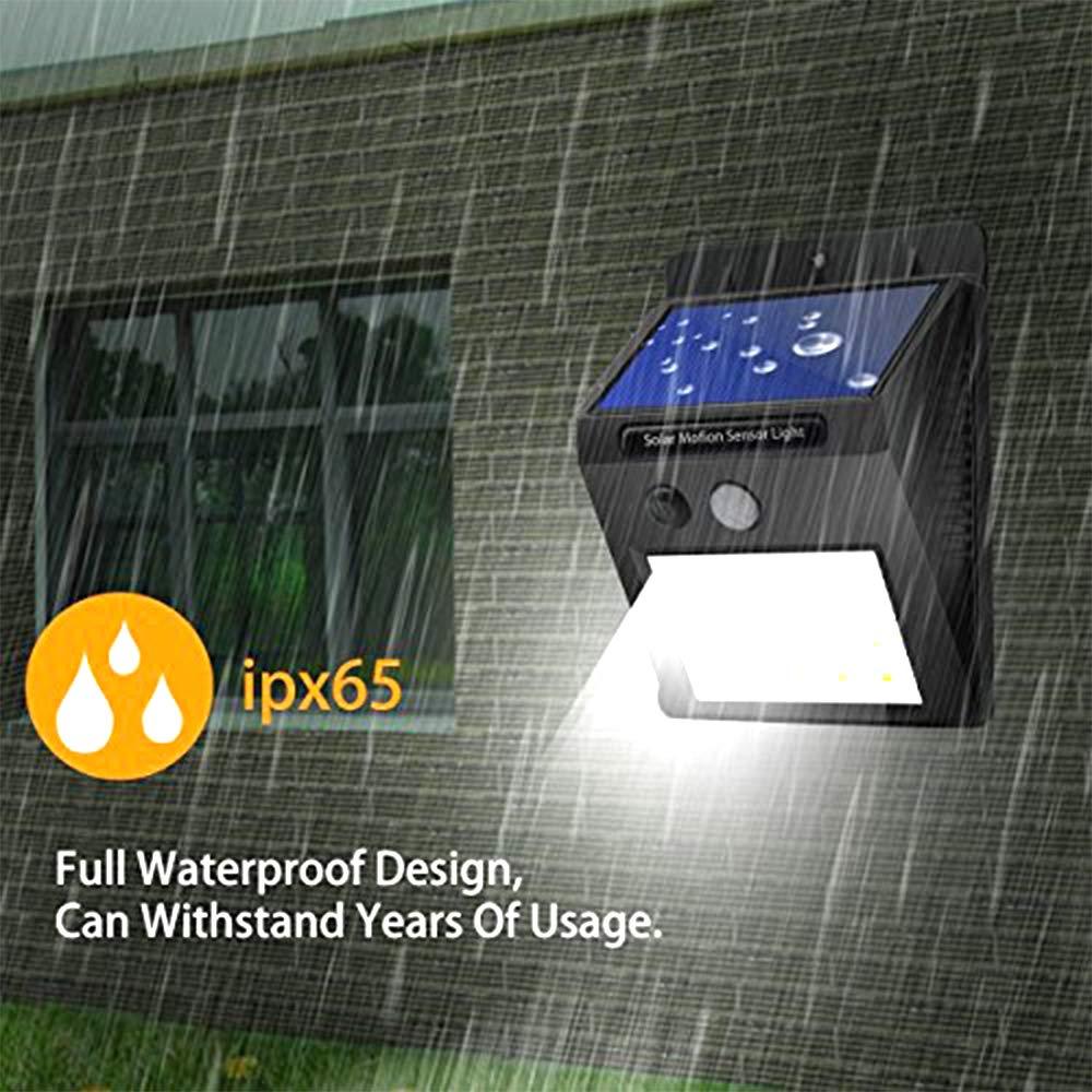 213 Solar Security Led Night Light For Home Outdoorgarden Wall (Black) (20-led Lights)