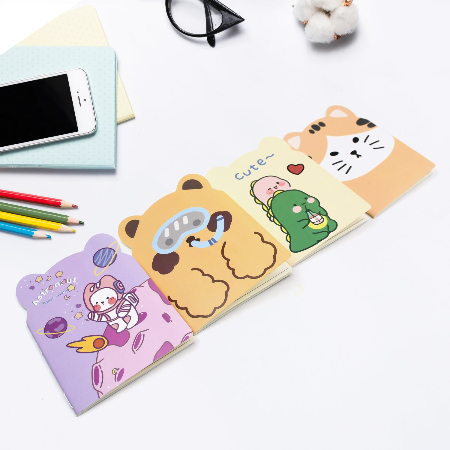 8872 Cute Cartoon Journal Diary Notebook For Women Men Memo Notepad Sketchbook 16 Pages Writing Journal For Journaling Notes Study School Work Boys Girls Stationery (120x85mm  1 Pc)