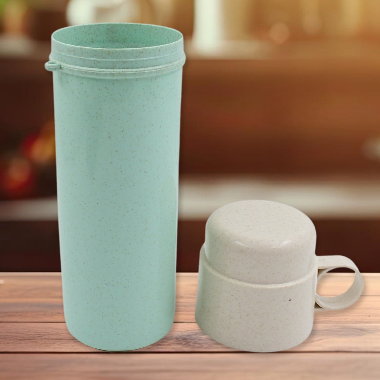 13045 Travel Coffee Cup Portable Water Bottle Wheat Straw Coffee Tea Mug Coffee Mug With Lids For Coffee Tea Portable For School (300 Ml Approx)