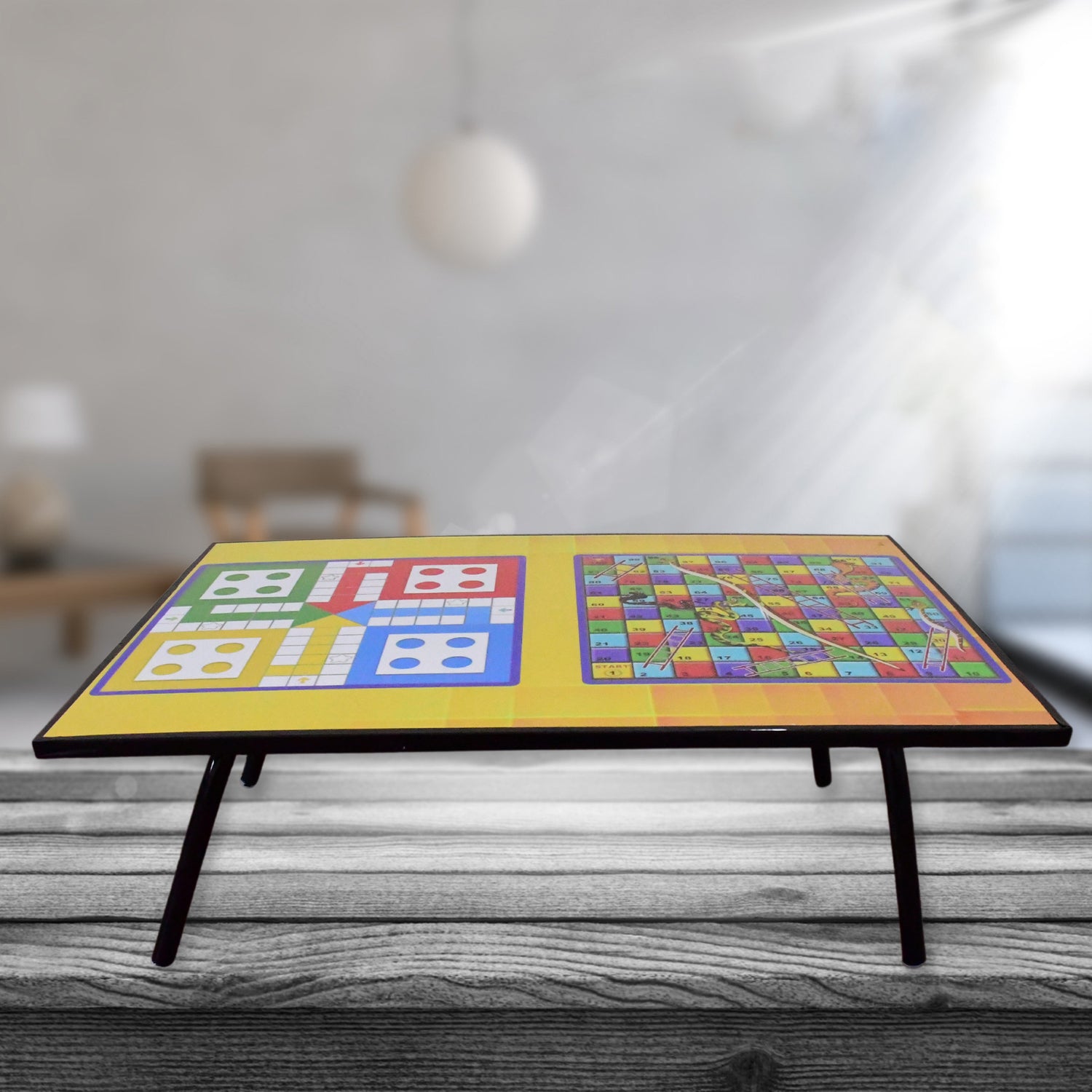 Foldable Multipurpose Mix Design Games Table Board  Bed Study Table (48  28 Cm  1 Pc)