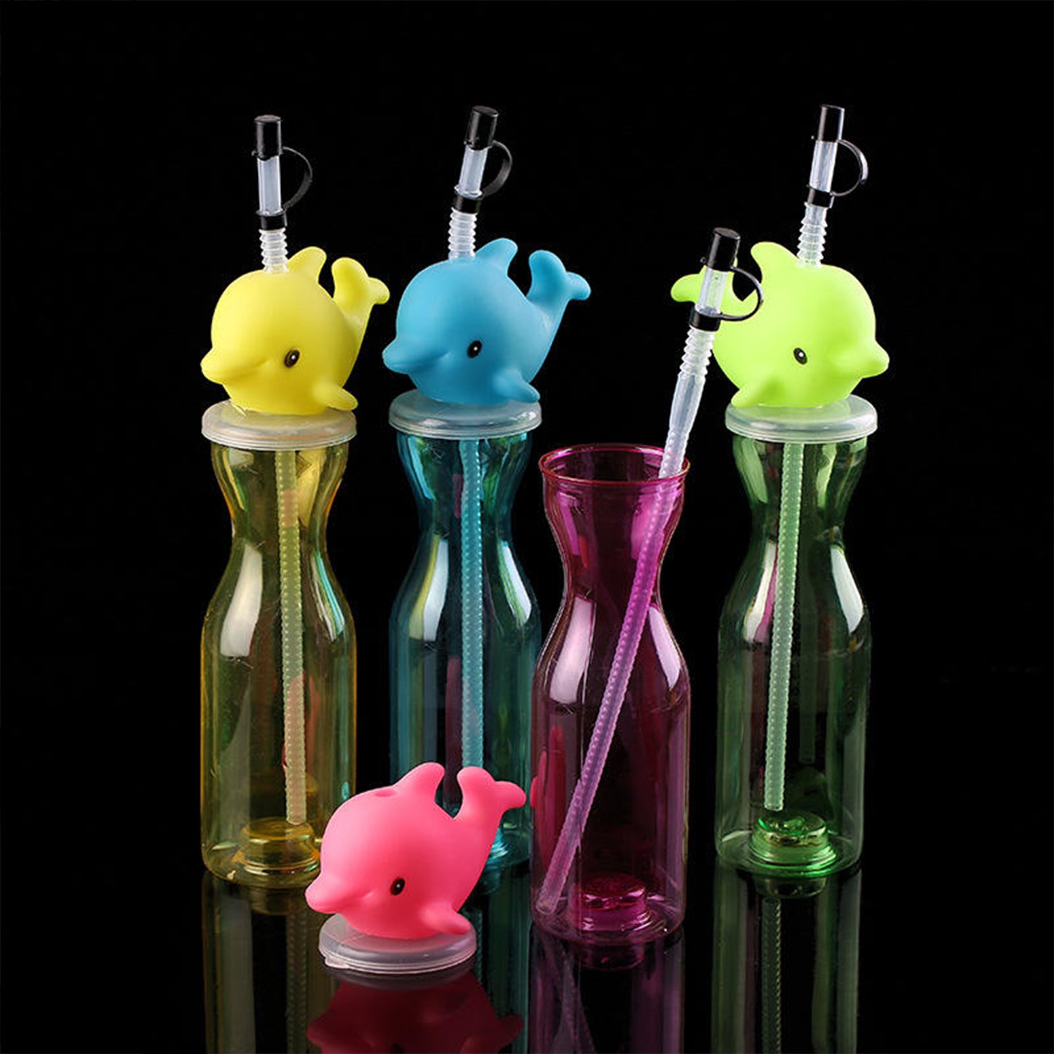 12780 Party Props Birthday Return Gifts For Kids Animal Shape Straw Sipper Bottle For Kidskids Return Gifts For Birthdaystraw Bottle For Kids Multicolor