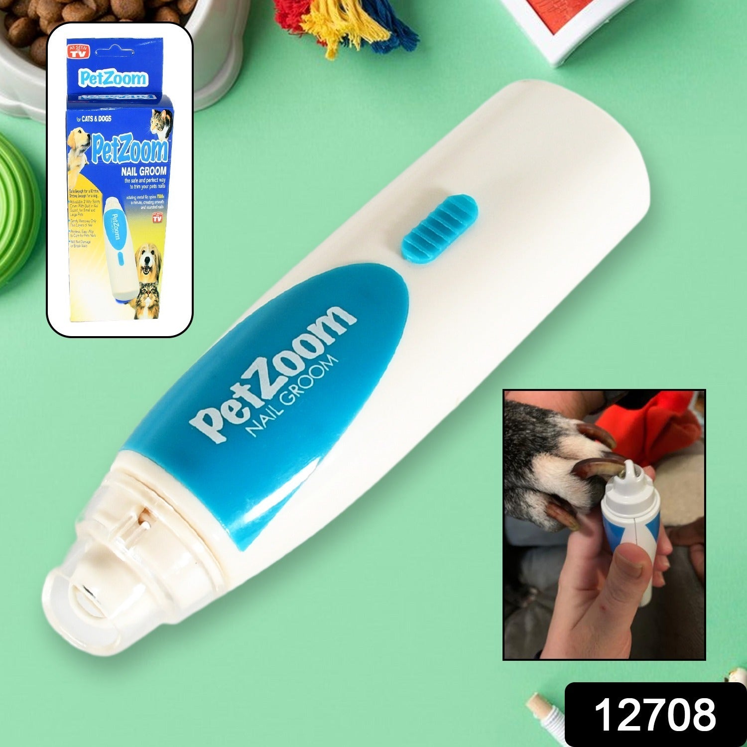 12708 Electric Pet Nail Paw Trimmer Clipper For Dogs And Cats Nail Grinding Trimmer Cordless For Dogs  Cats (1 Pc  Battery Not Included)