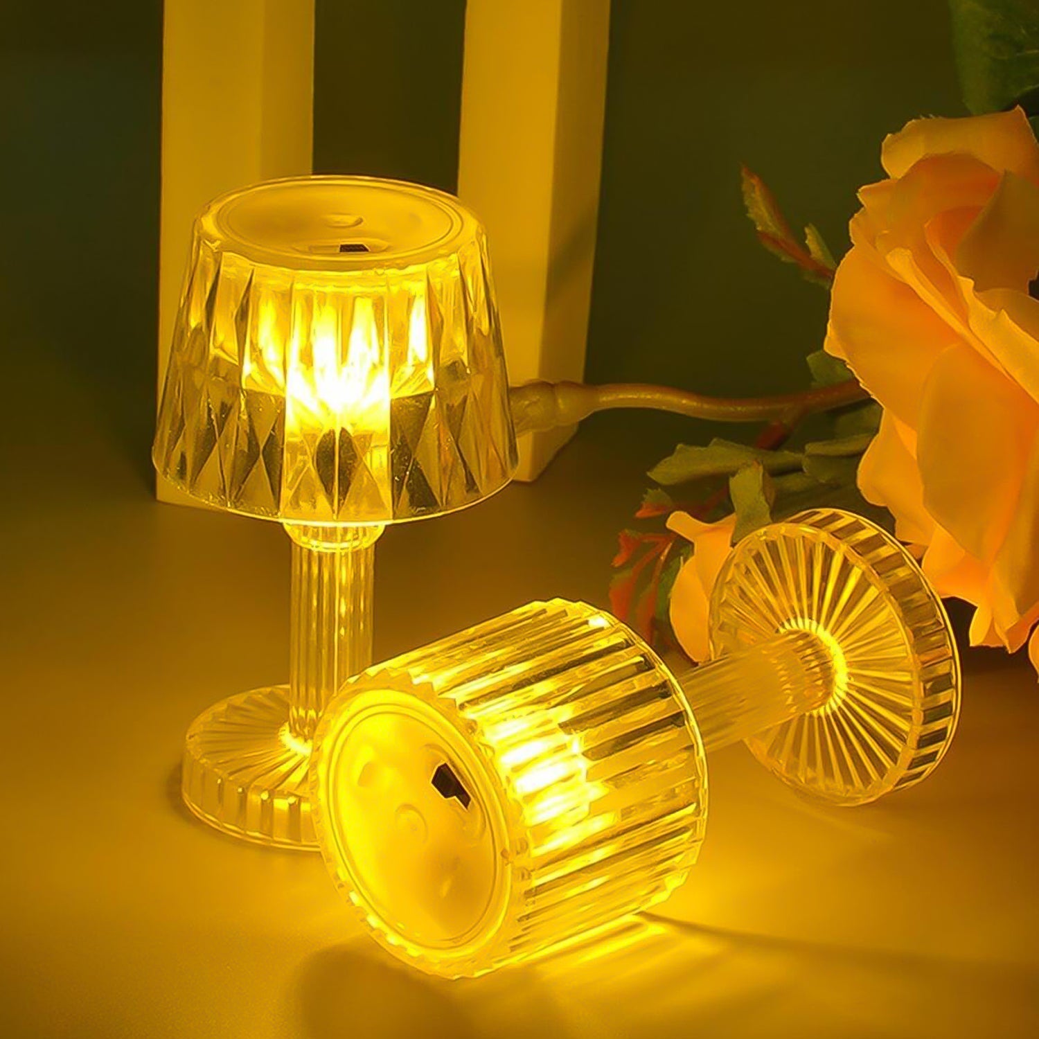 Led Candle Lamp Table Lamp Portable Plastic Lamps (1 Pc  Small)