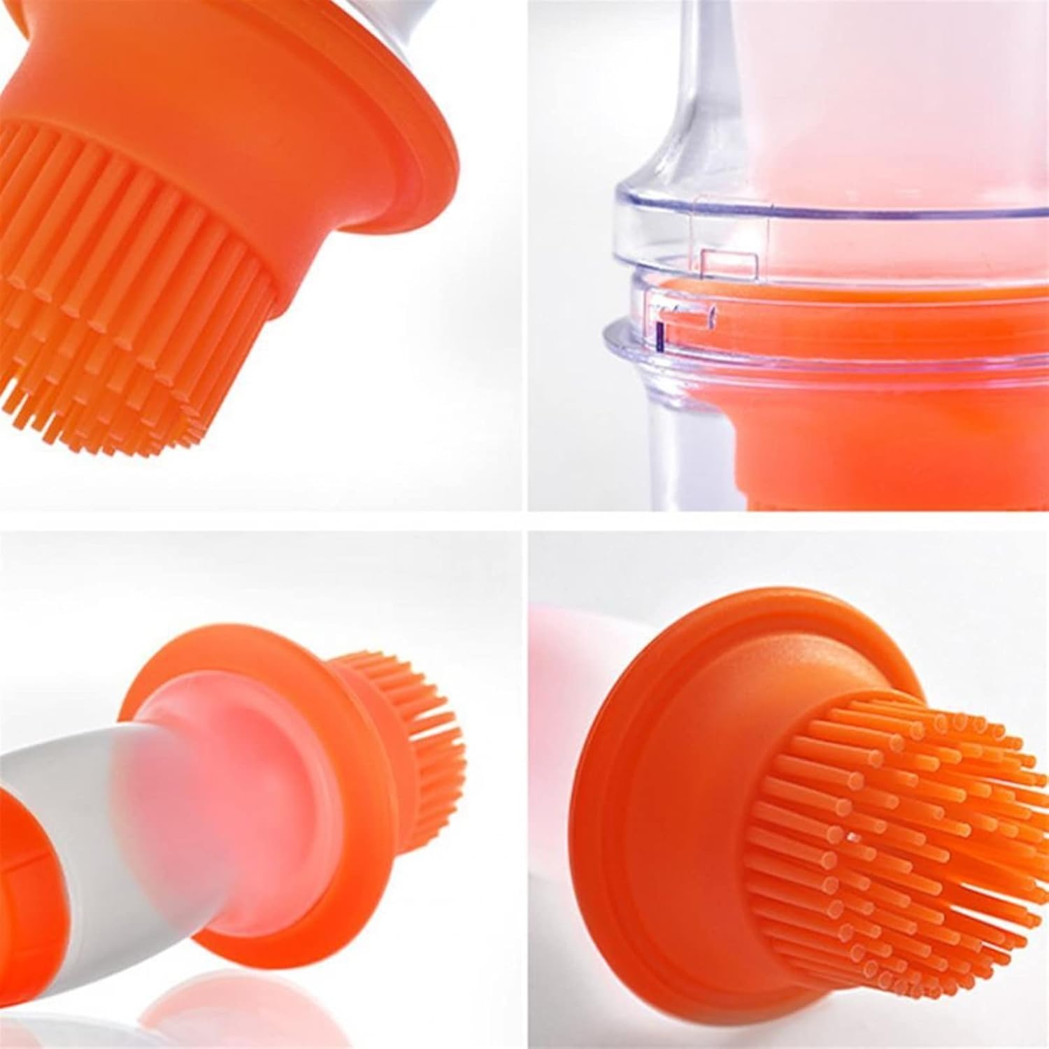 2 In 1 Portable Silicone Oil Bottle Brush With Lid (1 Set)