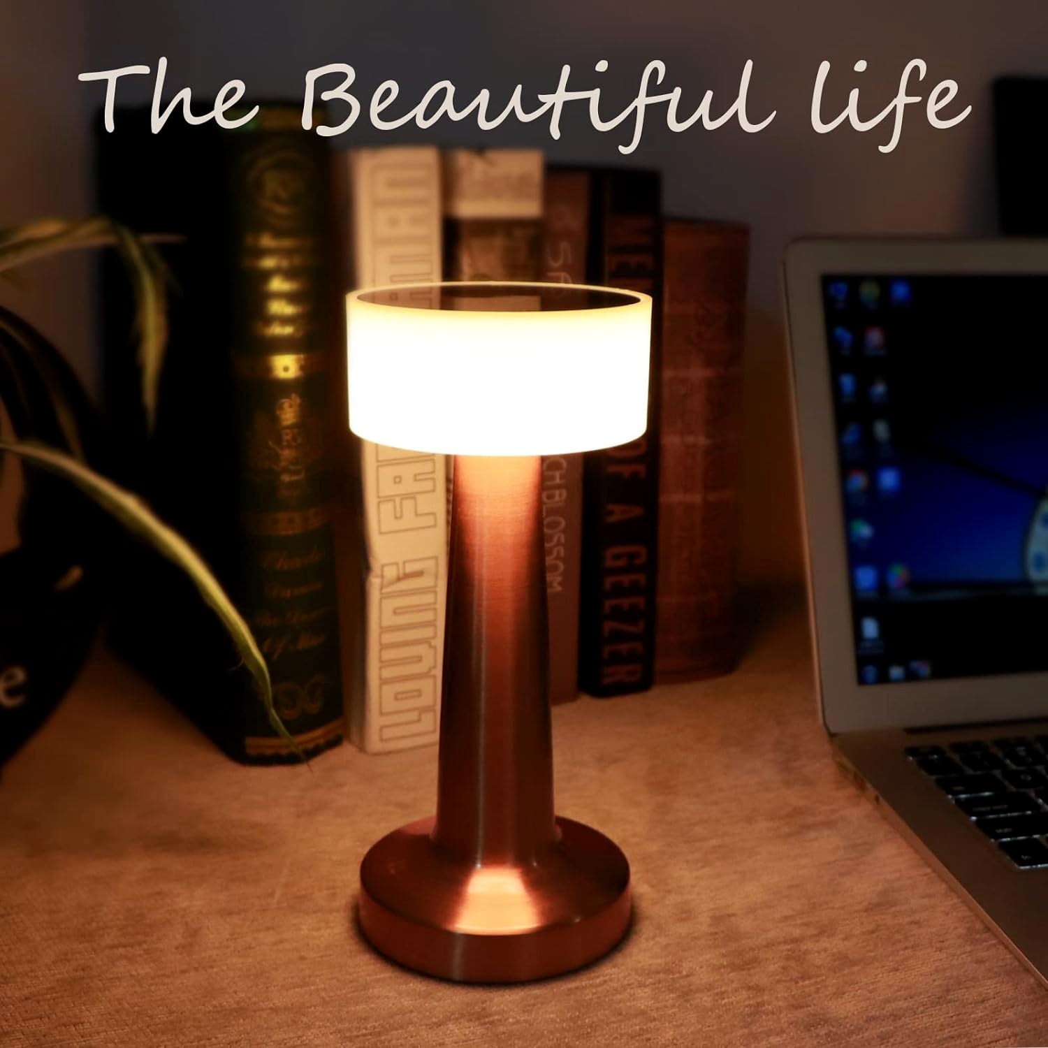 Led Lamp With Touch Control  Decorative Desk Lamp Portable Metal Led Table Lamp Usb Rechargeable 3 Color 3 Levels Brightness Dimmable Eye Protection Modern Lamp For Home Decor Party Kids Room Bedroom (1 Pc)