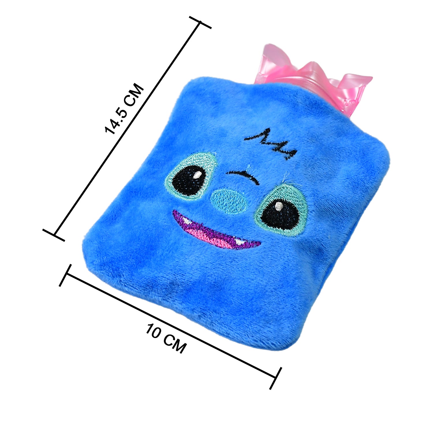 6512 Blue Stitch Small Hot Water Bag With Cover For Pain Relief Neck Shoulder Pain And Hand Feet Warmer Menstrual Cramps.