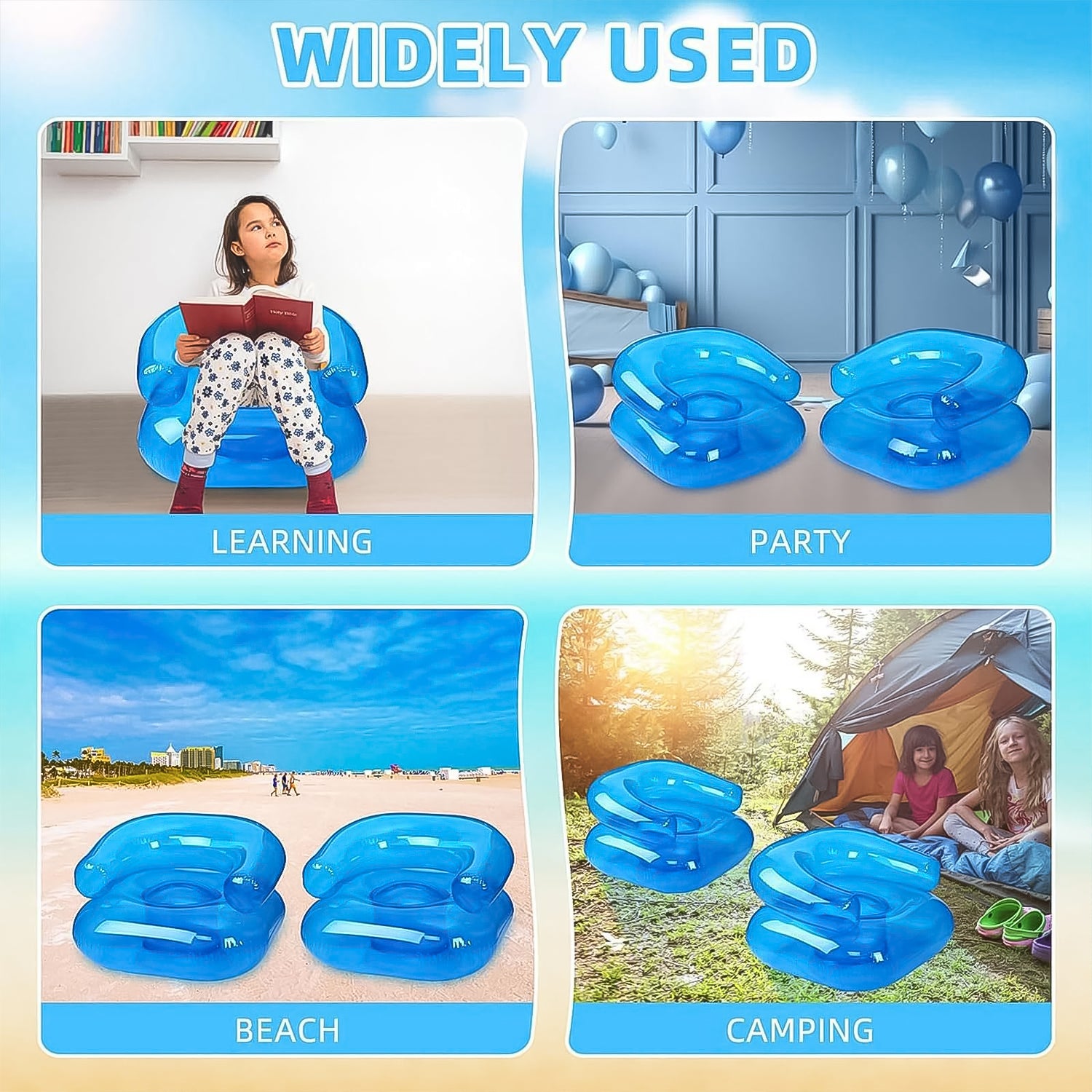 Inflatable Sofa Chair For Boys And Girls Suitable For Camping (28 Inch Approx  1 Set)