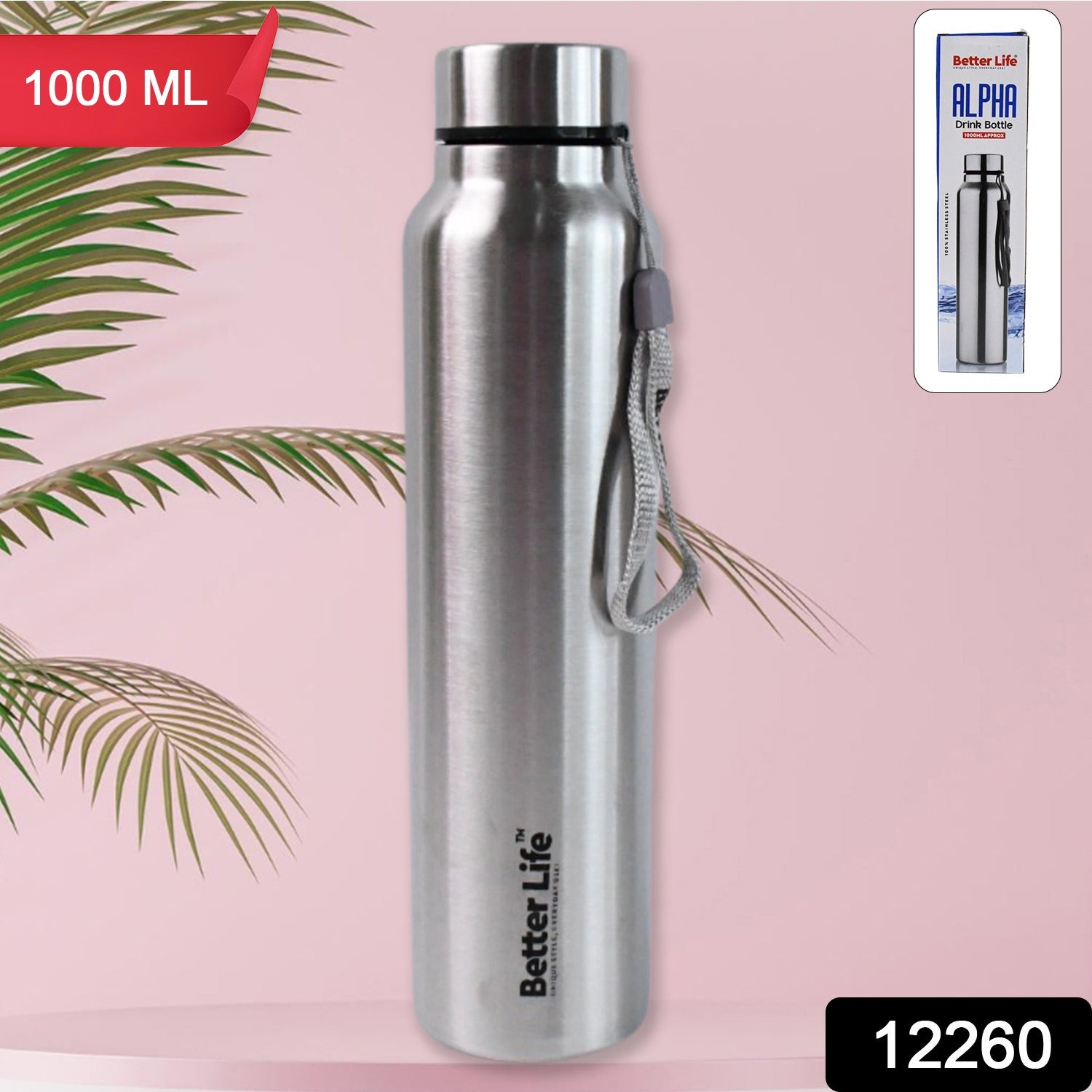 Stainless Steel Double Wall Vacuum-insulated Drink Water Bottle (1000 Ml)