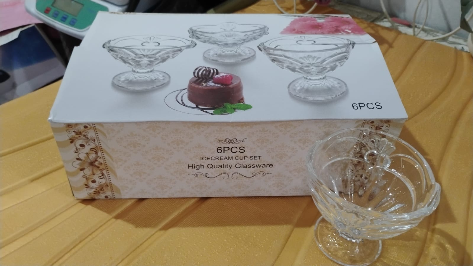 Glass Ice-cream Cup Set Home  Kitchen Serving Or Dessert Cup (6 Pcs Set)