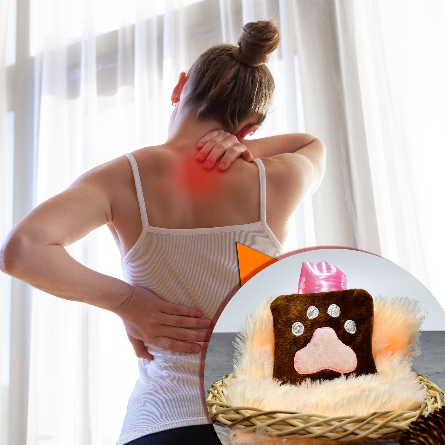 6518 Paw Print Small Hot Water Bag With Cover For Pain Relief Neck Shoulder Pain And Hand Feet Warmer Menstrual Cramps.