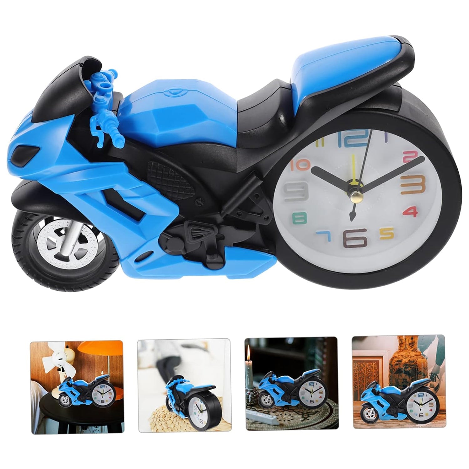 17639 Fashioned Alarm Clock Novelty Retro Motorcycle  Motorbike Engine Style Clocks Alarm Clock Desktop Decoration Kids Gift