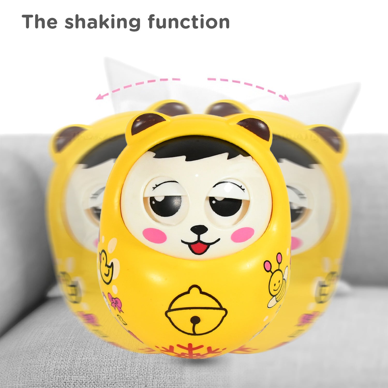 1935 Musical Roly Poly Toys For Baby  Push And Shake Wobbling Toy With Music  Tumbler Doll Toy For Babies  Sound Balancing Doll Toys For Baby Boys Girls 8+ Months Multicolor (1 Pc)