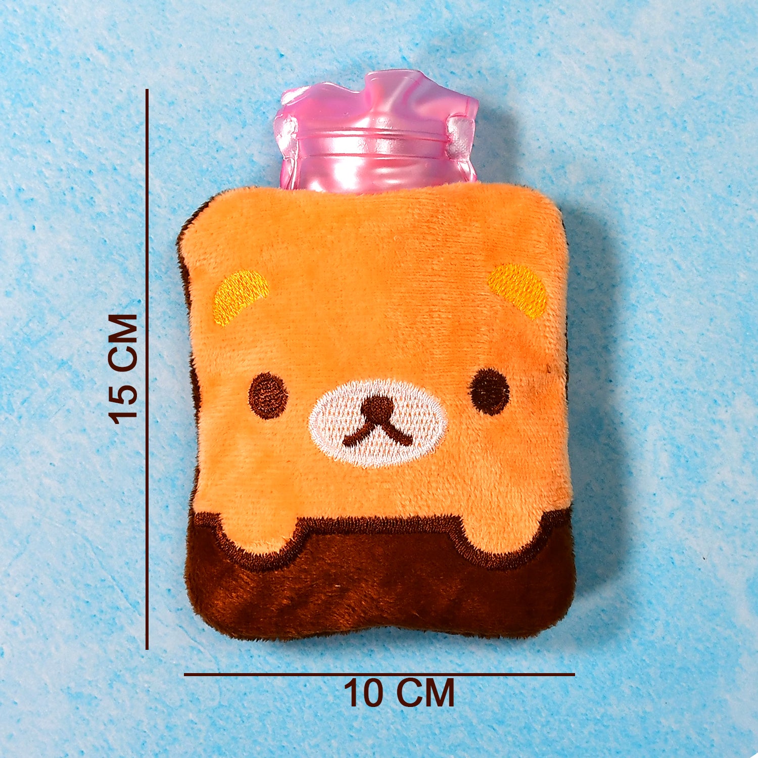 6527 Brown Panda Print Small Hot Water Bag With Cover For Pain Relief Neck Shoulder Pain And Hand Feet Warmer Menstrual Cramps.