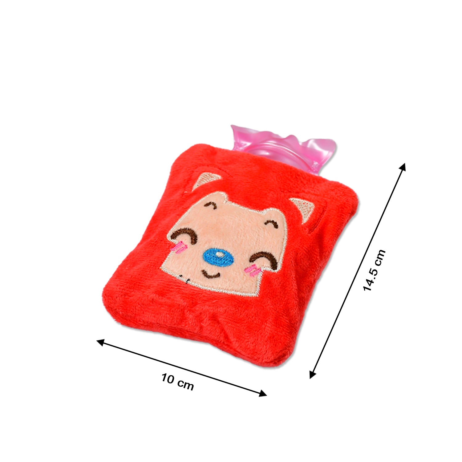 6523 Pink Cat Small Hot Water Bag With Cover For Pain Relief Neck Shoulder Pain And Hand Feet Warmer Menstrual Cramps.