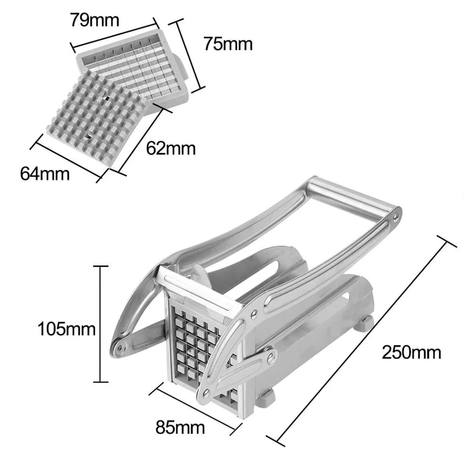 0083a French Fries Potato Chips Strip Cutter Machine With Blade