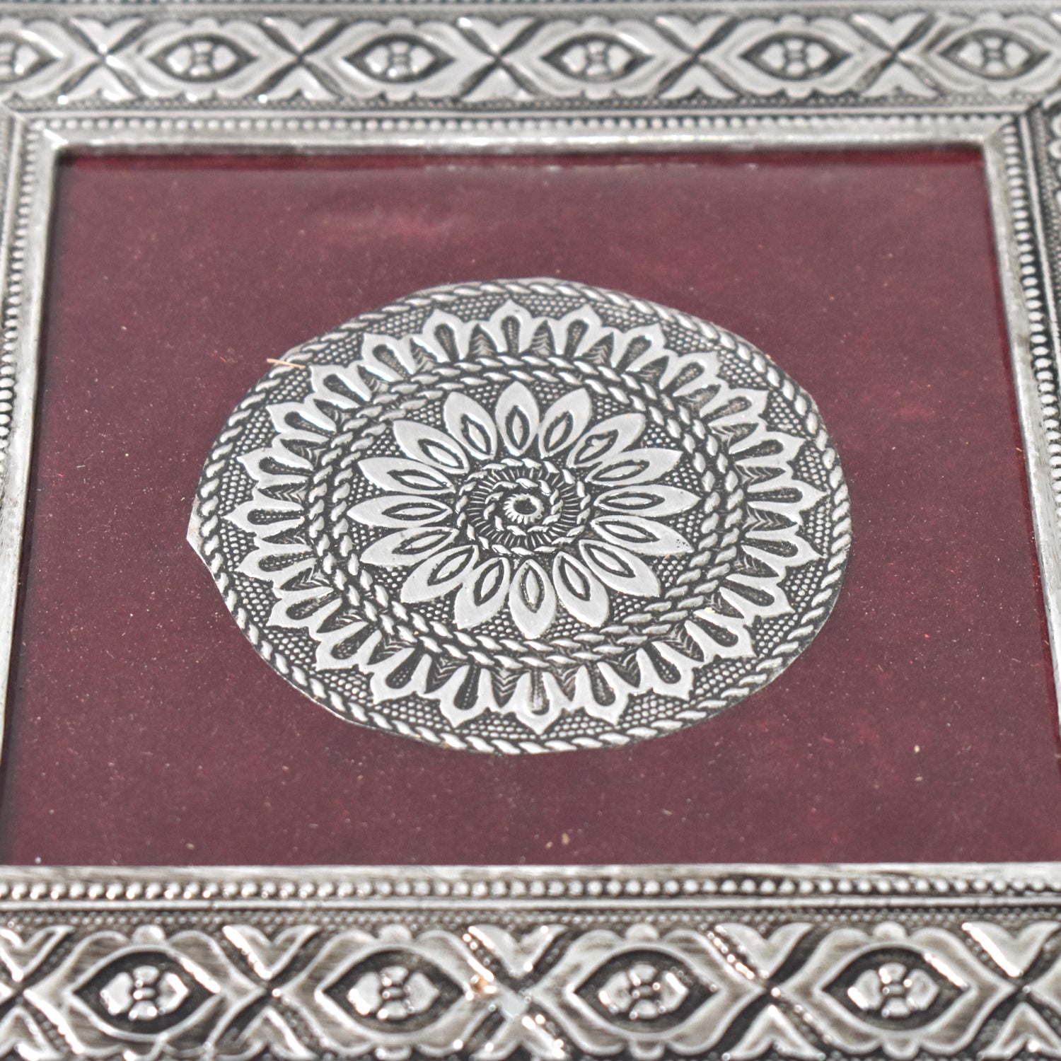 Silver - Square Pooja Chowki Patla  Bajot (2020 Cm  1 Pc)