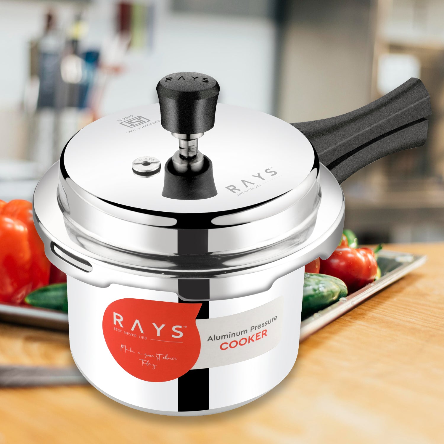 Aluminium Rays Aura Pressure Cookers With Outer Lid (1.5 Litres)