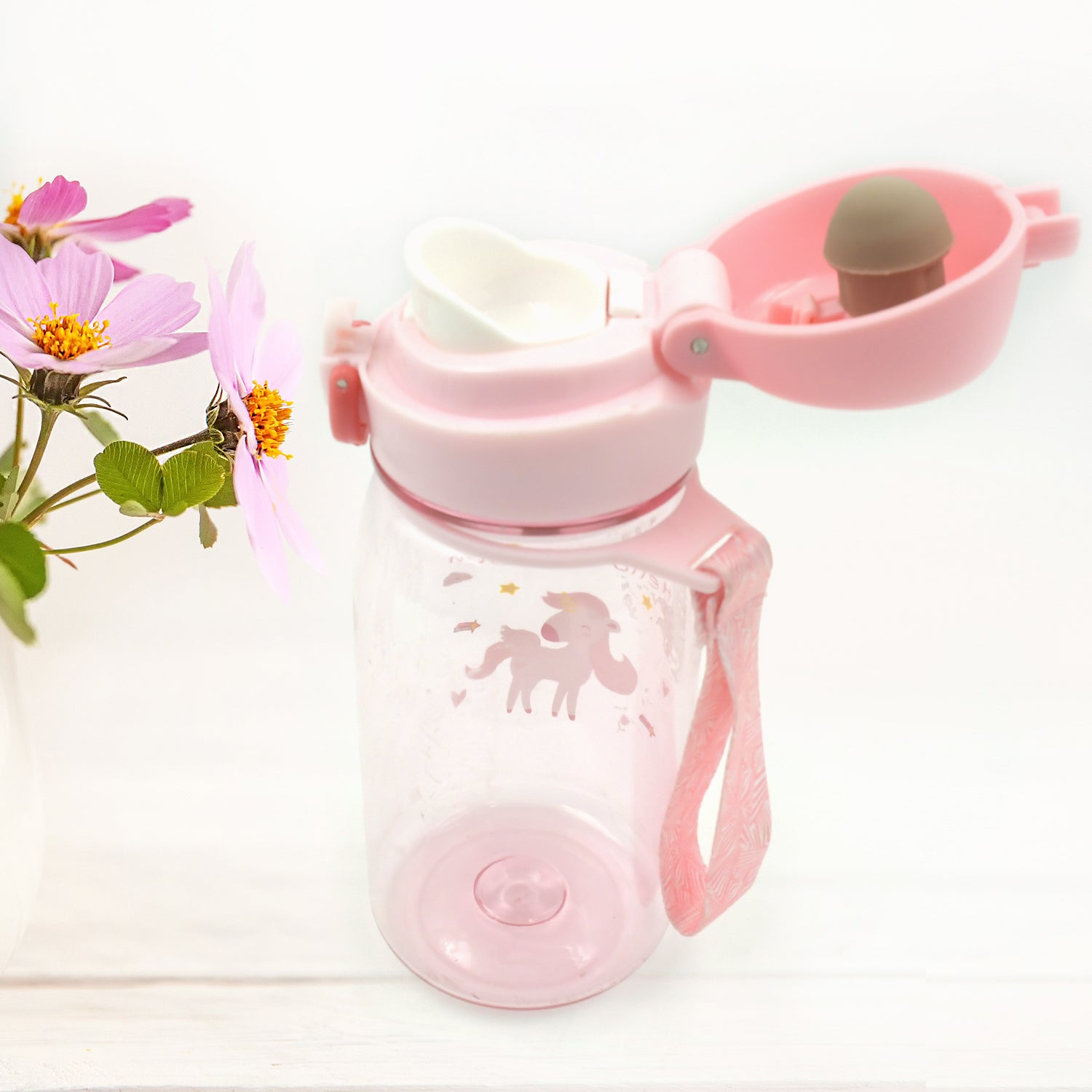 12557 400ml Capacity Plastic Water Bottle Animal Printed   Office Bottle  Gym Bottle  Home  Kitchen  Leakproof And Bpa Free Drinks Bottle  Water Drink Juice Bottle Bpa Free Leak-free Lightweight ( 400 Ml )