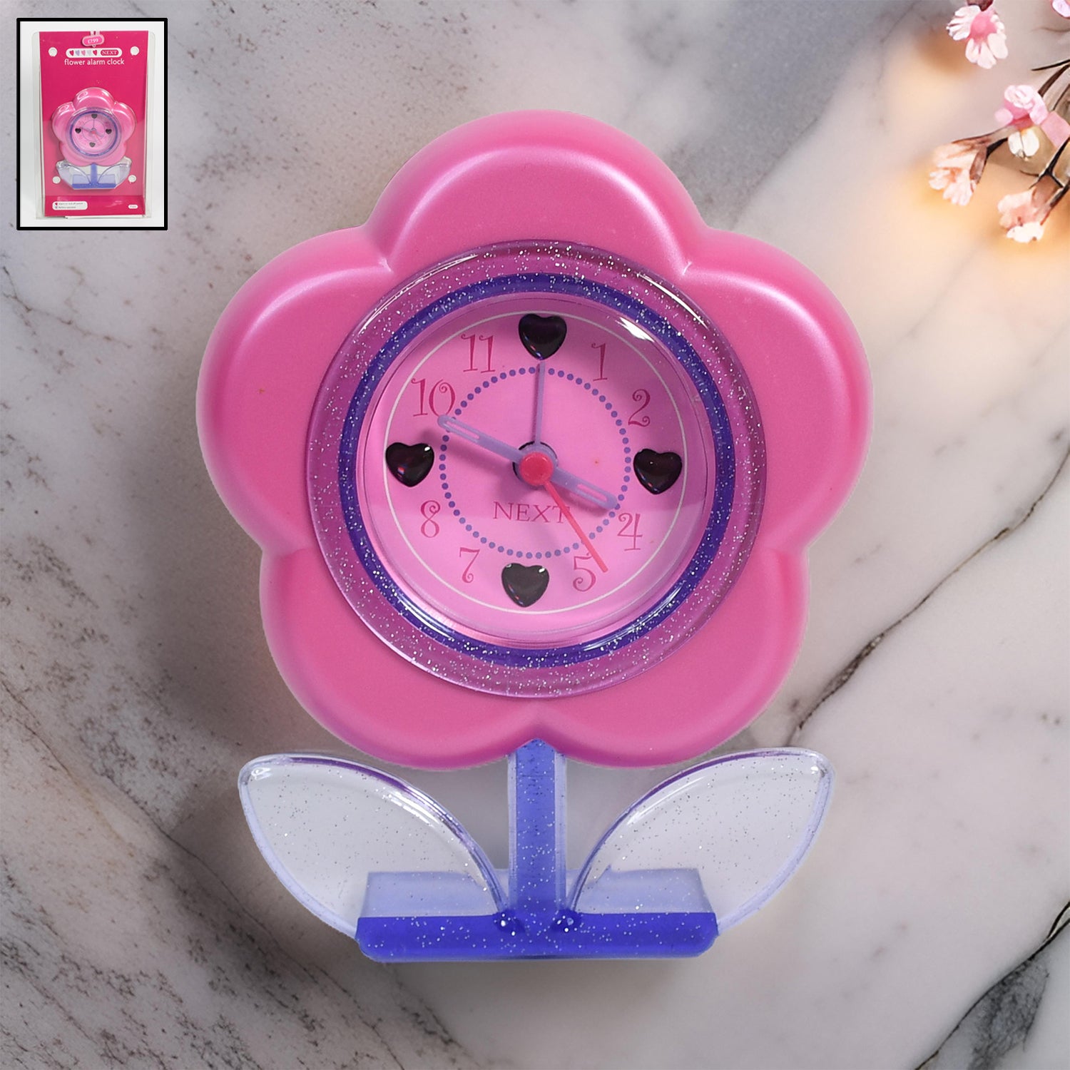 Flower-shaped Desk Clock With Alarm System