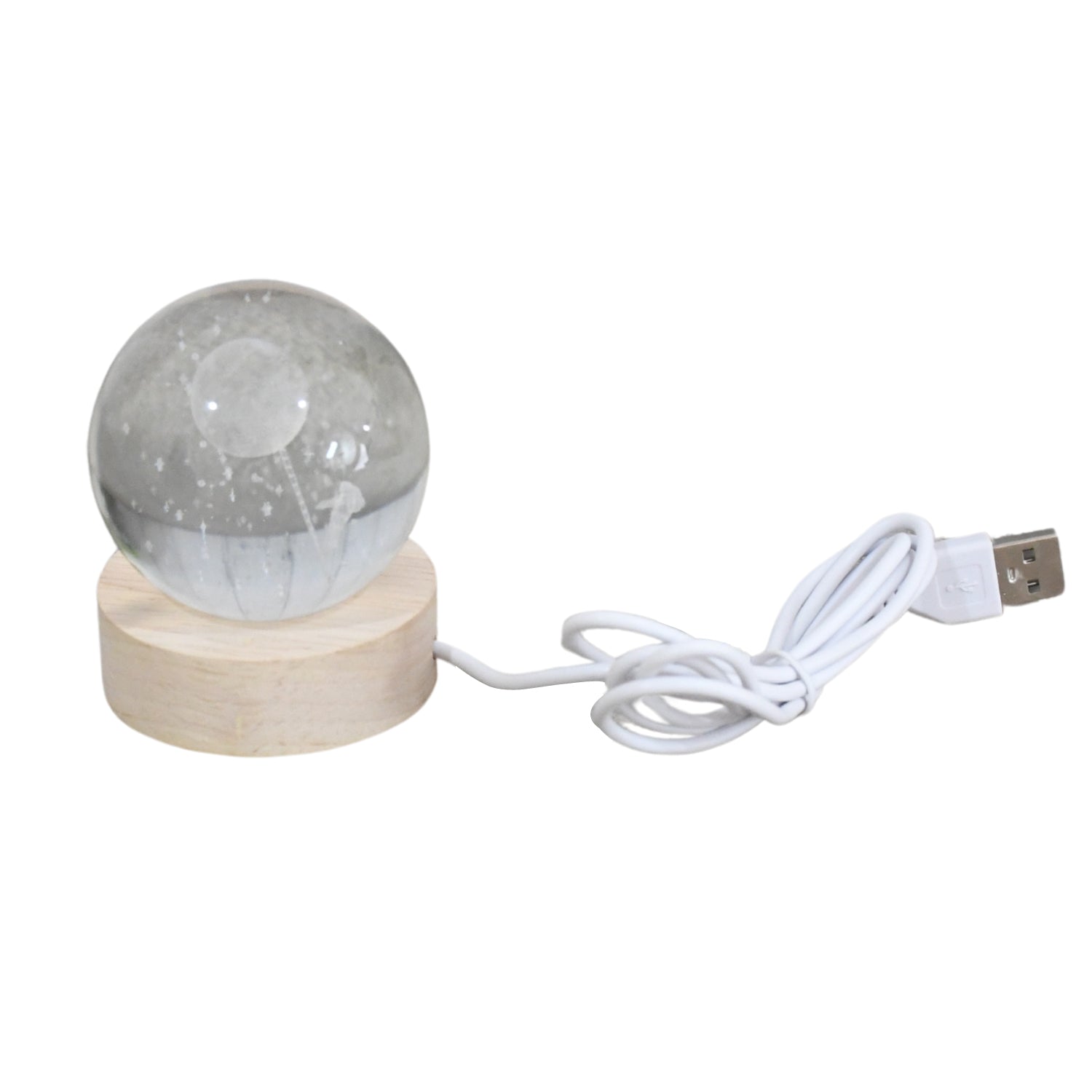 3d Crystal Ball Lamps With Base  (1 Pc)