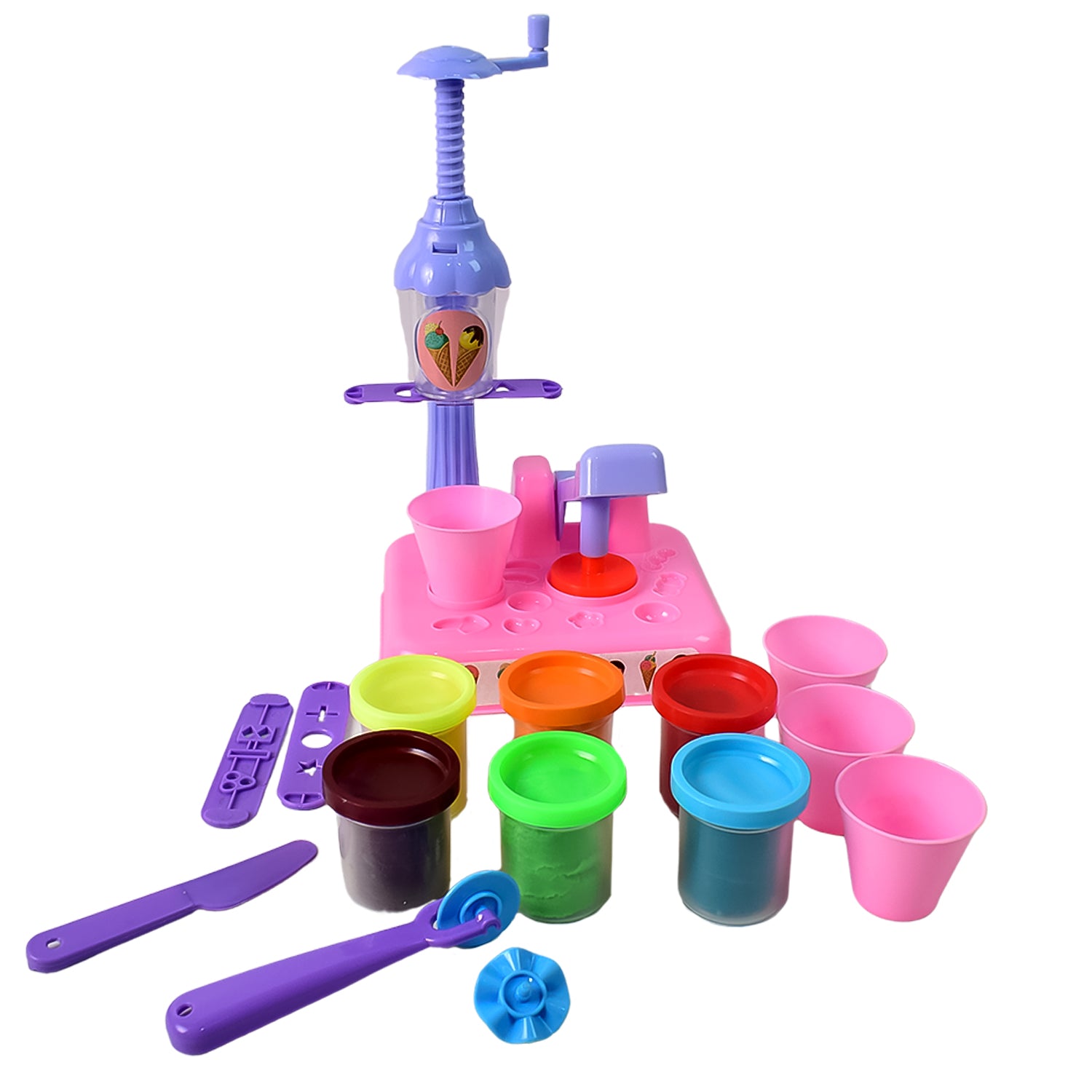 Scoop And Play Set Color Dough For Kids Play Toys Ice Cream Maker Machine (36 Pcs Set)