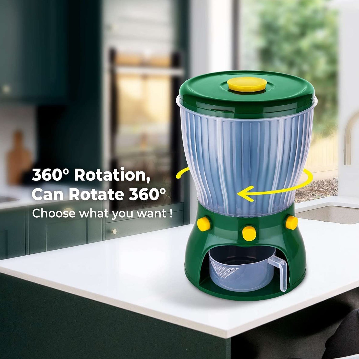 4 In 1 360 Degree Rotation Cereal Dispenser (Approx 10 Kg  1 Pc)