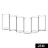 2343 Heavy Unbreakable Stylish Plastic Clear Look Fully Transparent Glasses Set 330ml (6pcs)