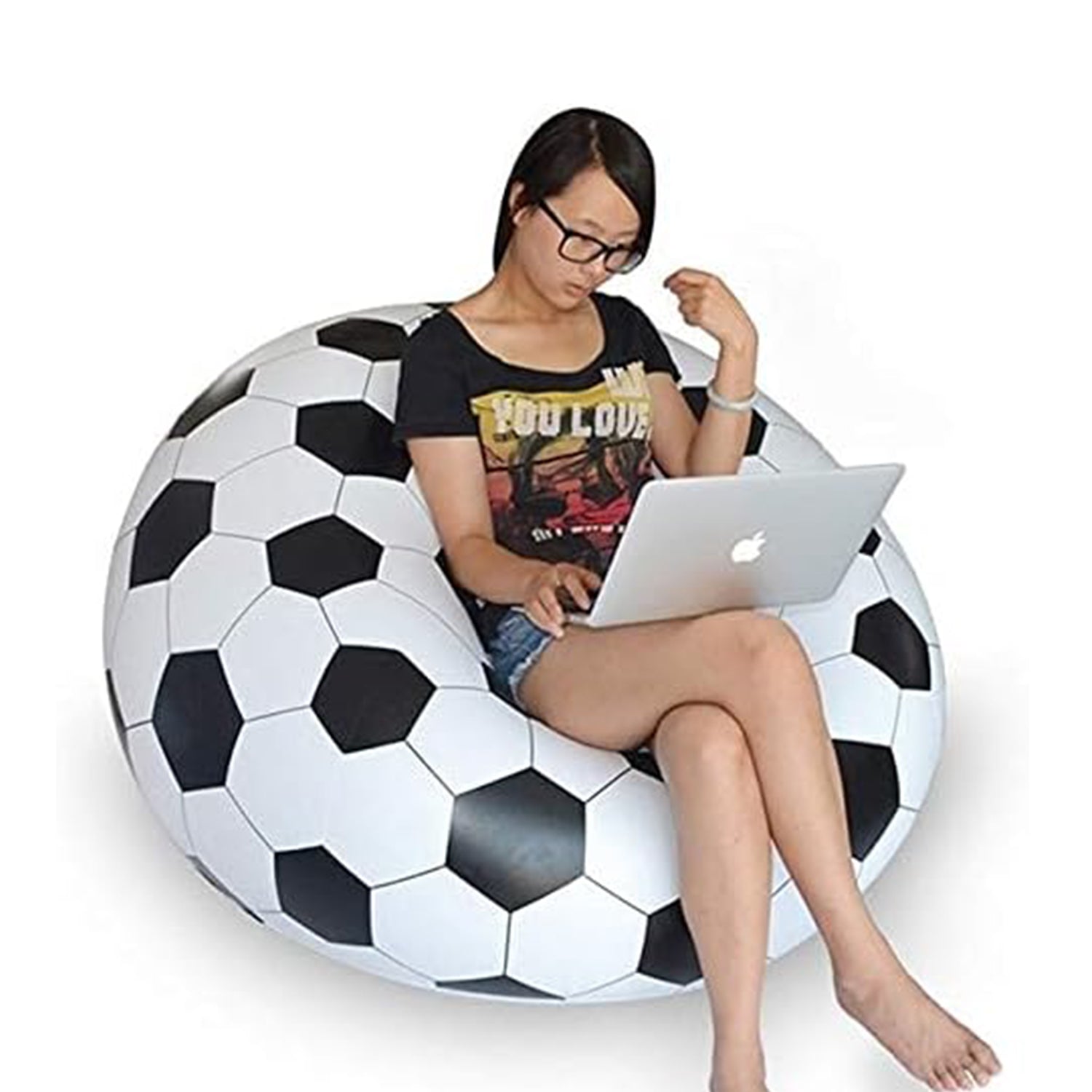 Foldable Sofa Cartoon Style Inflatable Folding Chair Ball Chair Inflatable Sofa For Adults Kids Size (110cm X 80cm)