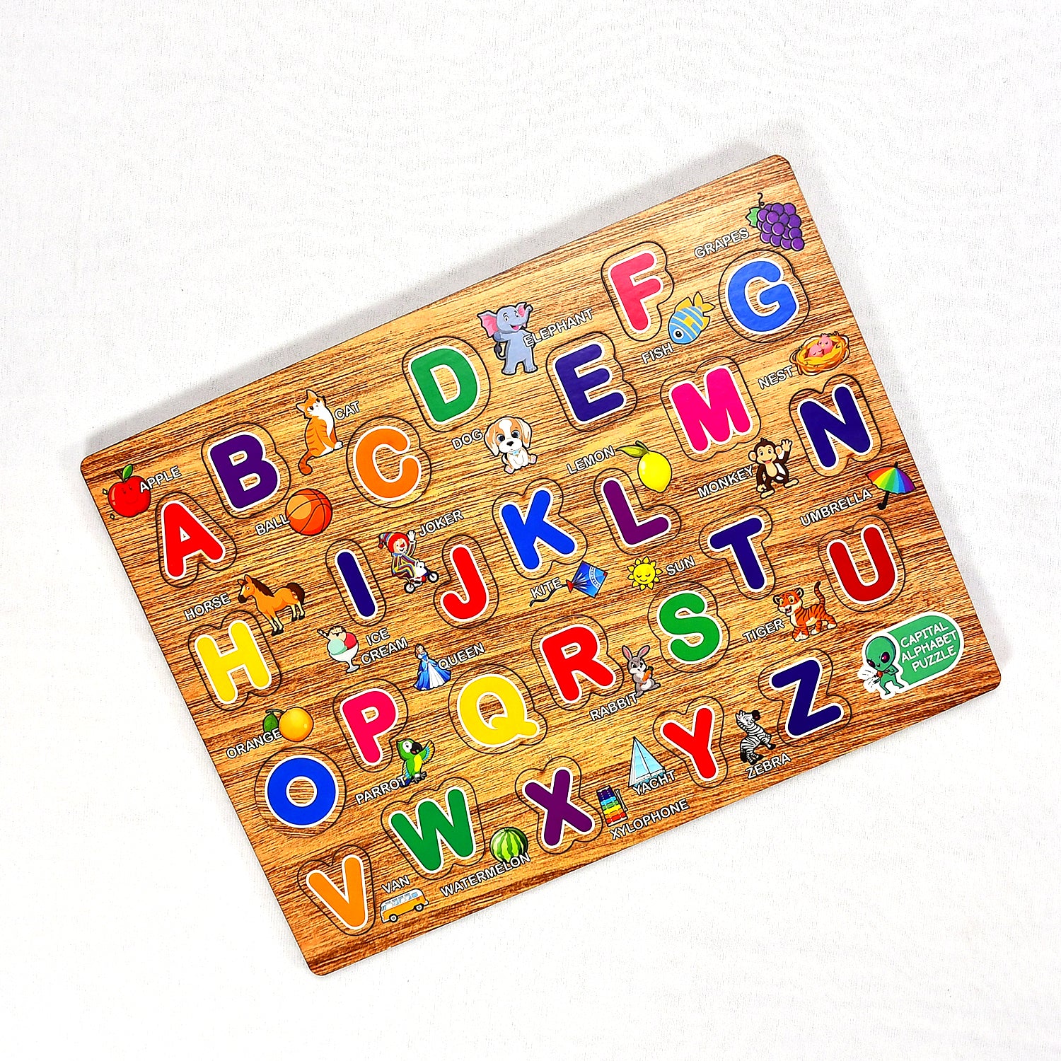 3495 Wooden Capital Alphabets Letters Learning Educational Puzzle Toy For Kids.