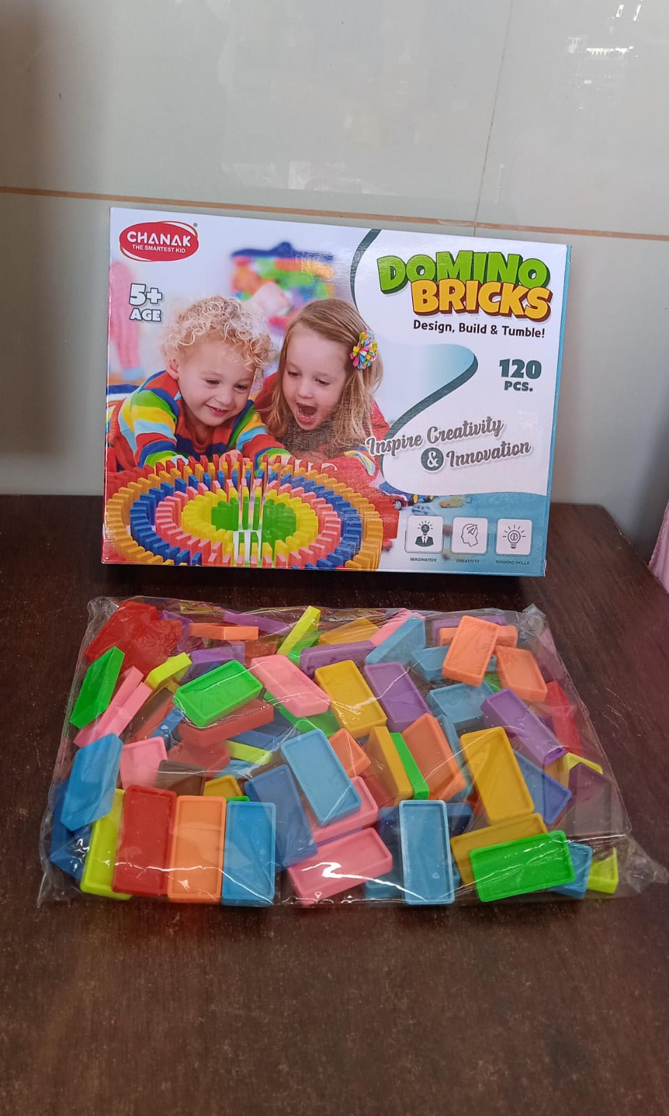 Kids 120 Domino Blocks Dominoes (120 Pcs Set)