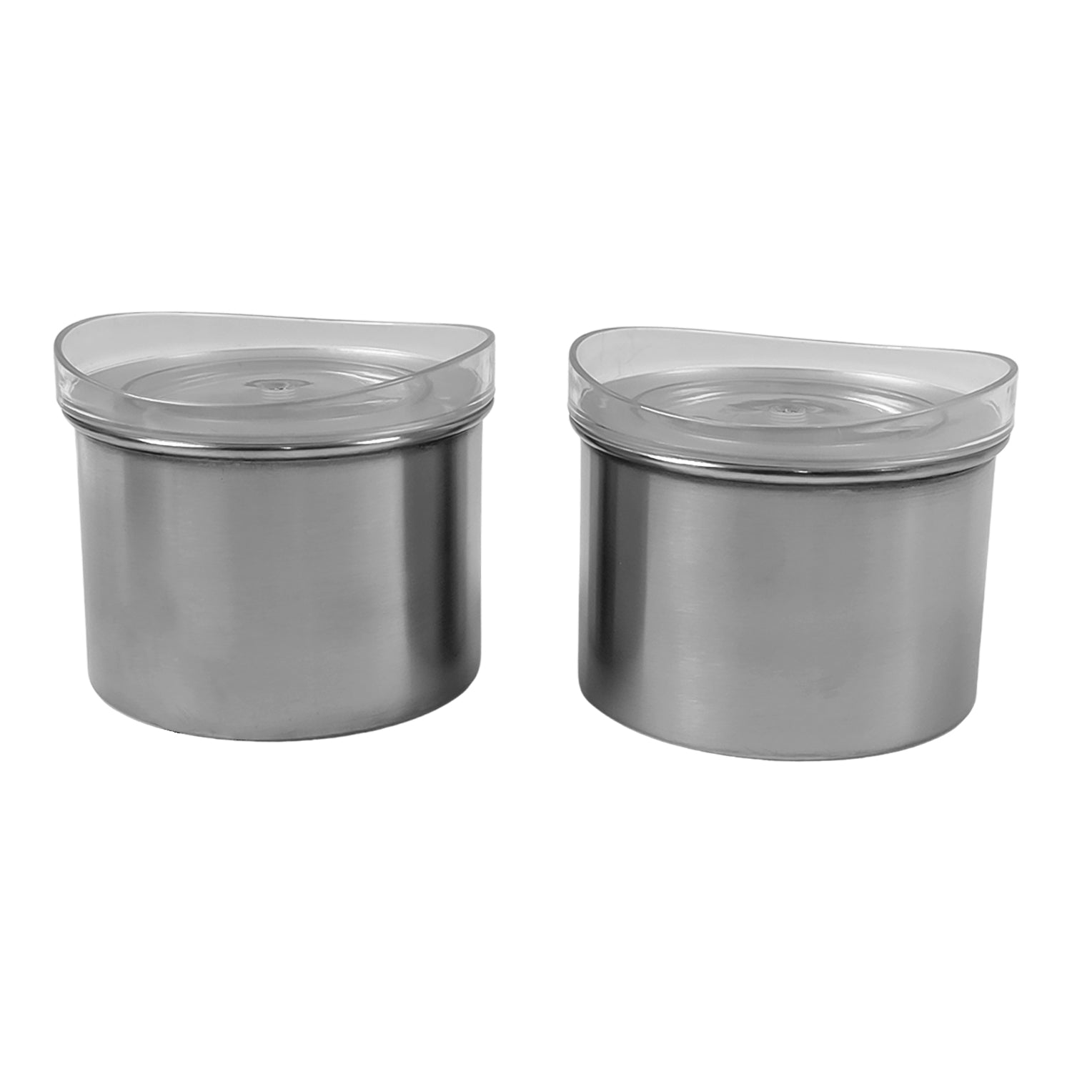 Multipurpose Stainless Steel Airtight Containers With See Through Lid (2 Pc  500 Ml)