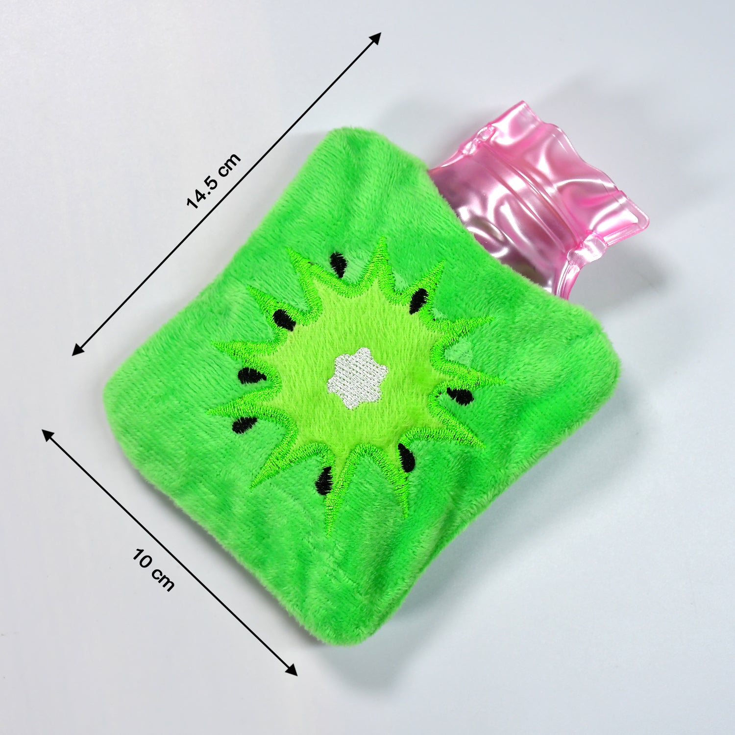 6521 Green Sun Small Hot Water Bag With Cover For Pain Relief Neck Shoulder Pain And Hand Feet Warmer Menstrual Cramps.