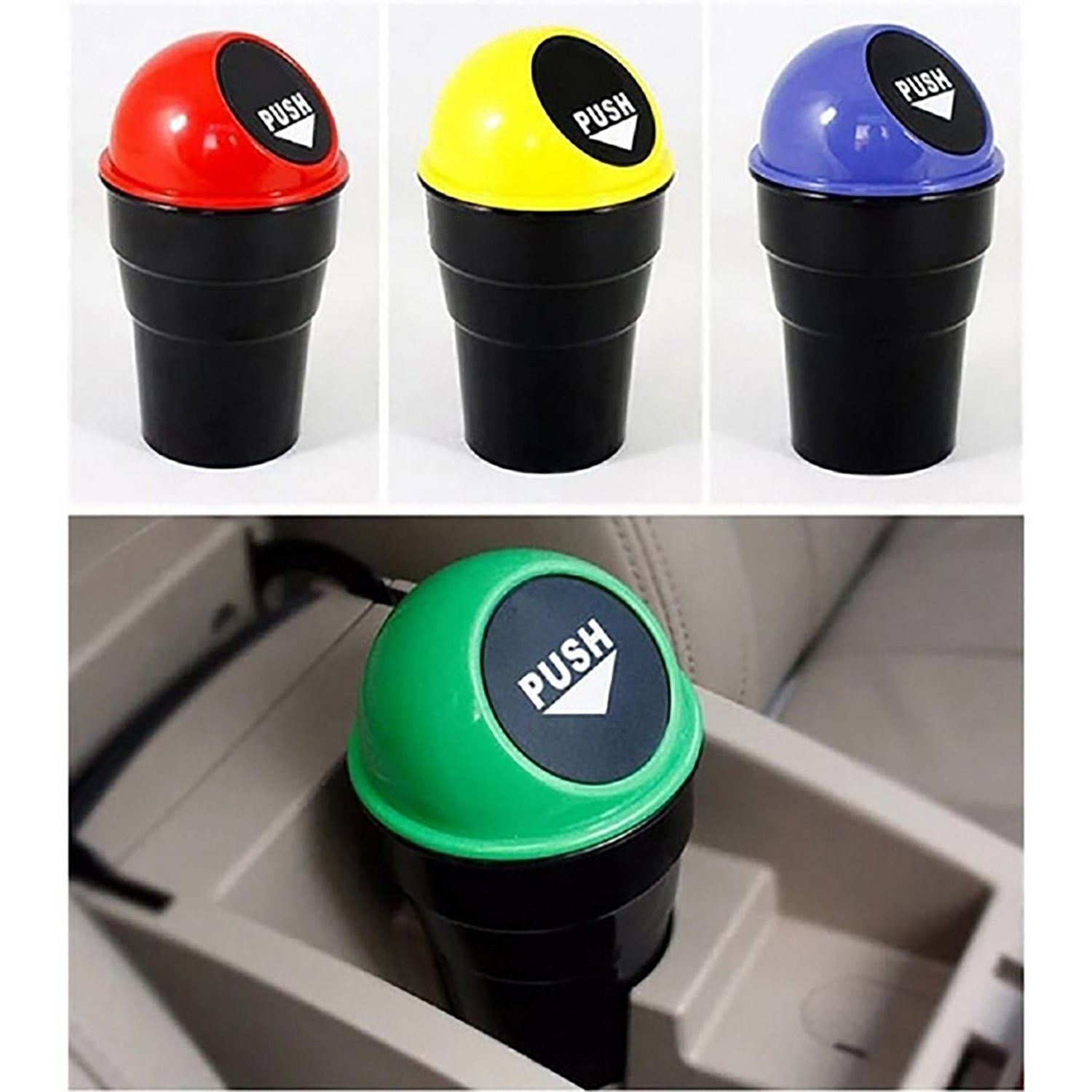 1738 Mini Car Trash Bin Can Holder Dustbin