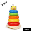 8017 Plastic Baby Kids Teddy Stacking Ring Jumbo Stack Up Educational Toy 5pc