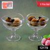 Glass Footed Dessert Bowl Ice Cream Cup (2 Pcs Set)