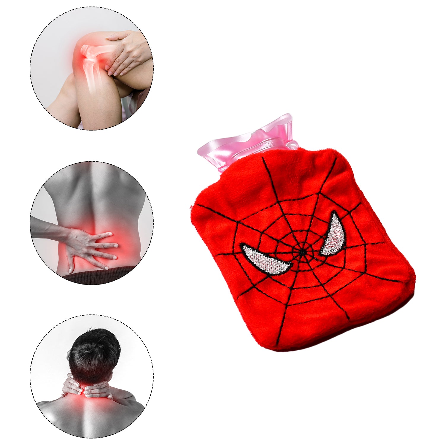 6508 Spiderman Small Hot Water Bag With Cover For Pain Relief Neck Shoulder Pain And Hand Feet Warmer Menstrual Cramps.