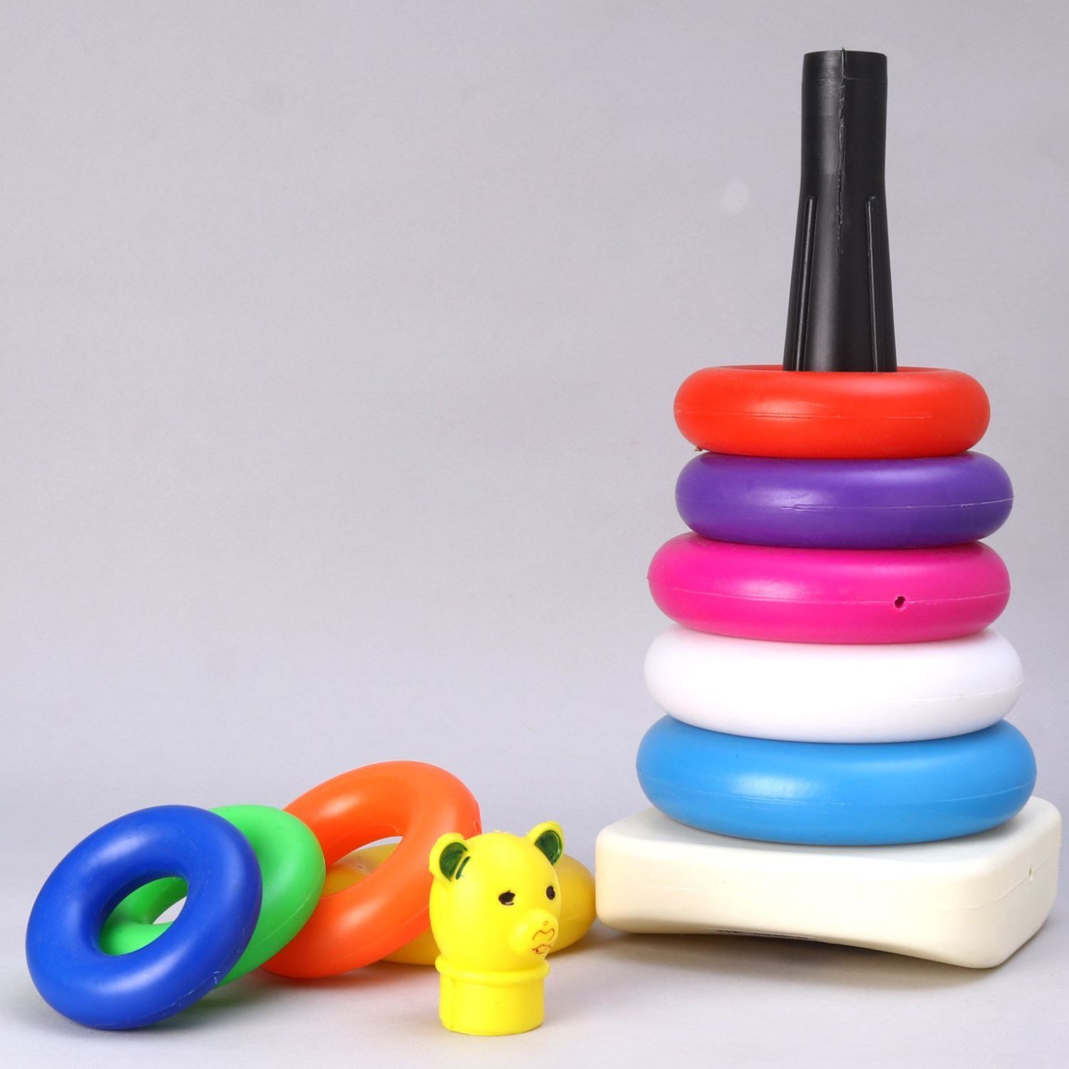 8015 Plastic Baby Kids Teddy Stacking Ring Jumbo Stack Up Educational Toy 9pc