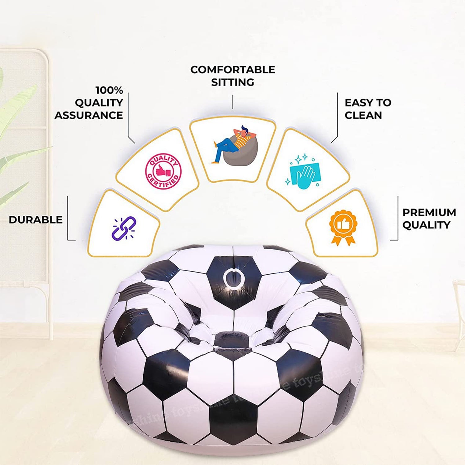 Foldable Sofa Cartoon Style Inflatable Folding Chair Ball Chair Inflatable Sofa For Adults Kids Size (110cm X 80cm)