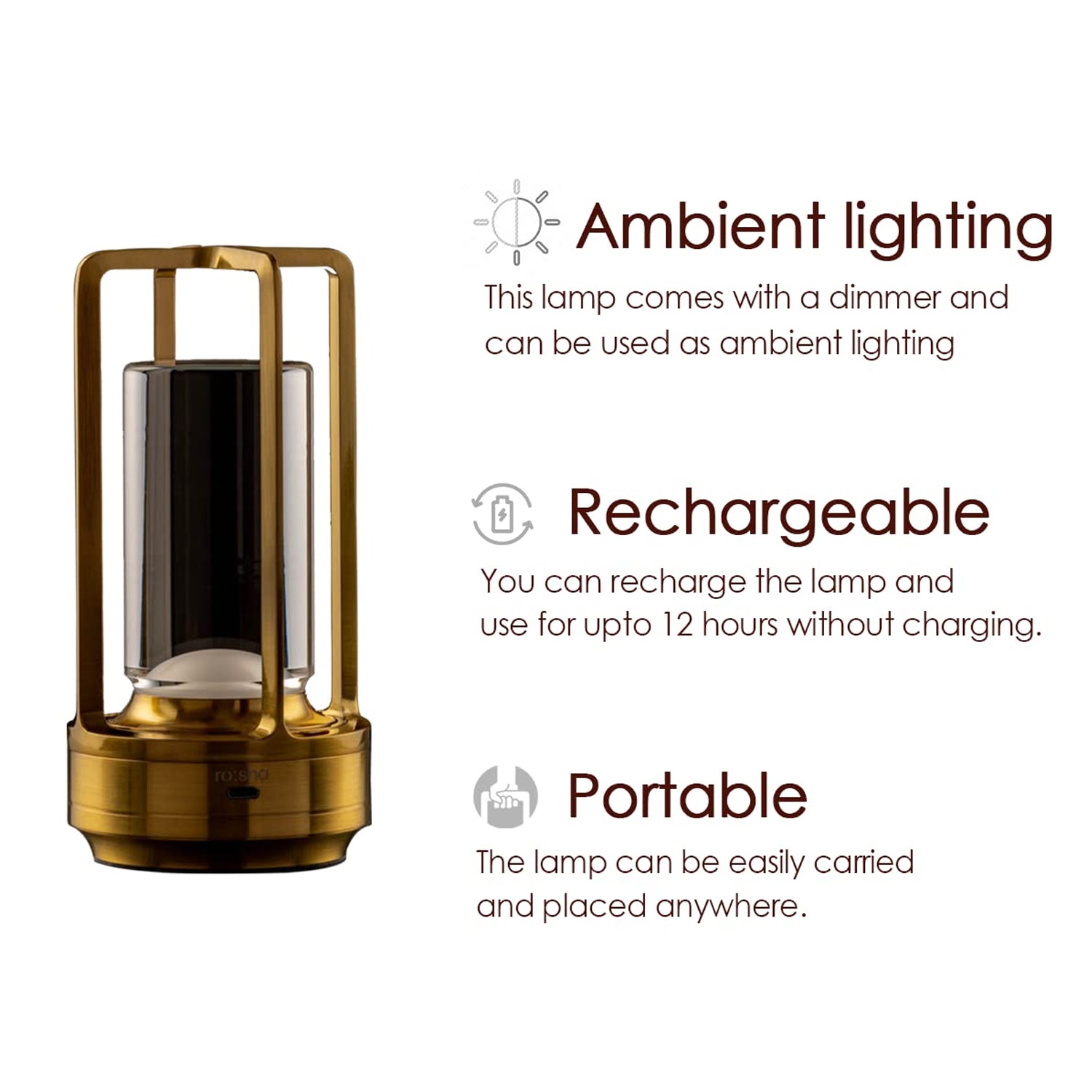 12974 Crystal Lantern Lamp Crystal Lantern Table Lamp 3 Colors Rechargeable Cordless Led Lights For Restaurant  Bedroom Lights (1 Pc)