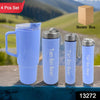 Plastic Water Bottle 3 Different Size Bottle  1 Pc Tumbler With Straw (4 Pc Set)