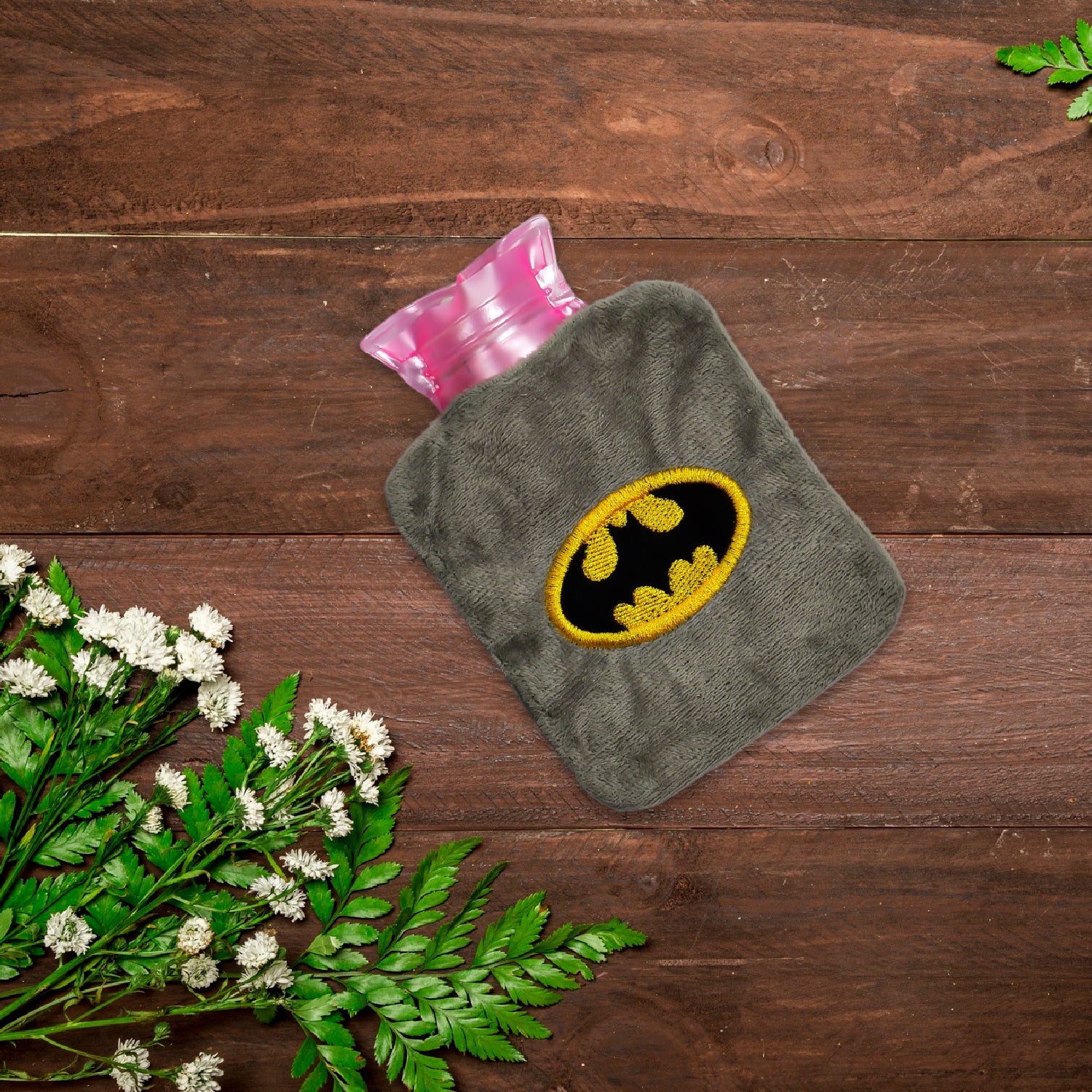 6505 Batman Small Hot Water Bag With Cover For Pain Relief Neck Shoulder Pain And Hand Feet Warmer Menstrual Cramps.