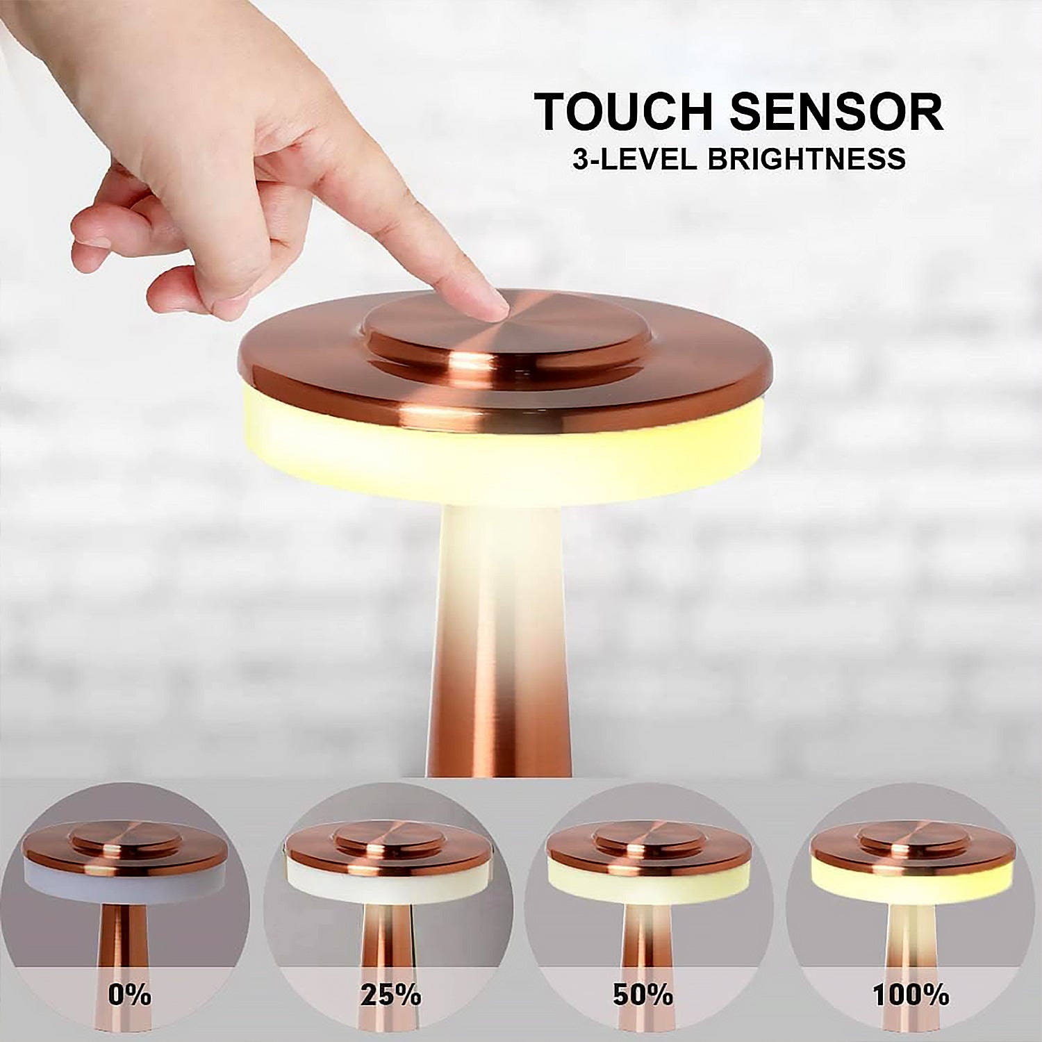 Led Lamp With Touch Control  Decorative Desk Lamp Portable Metal Led Table Lamp Usb Rechargeable 3 Color 3 Levels Brightness Dimmable Eye Protection Modern Lamp For Home Decor Party Kids Room Bedroom (1 Pc)