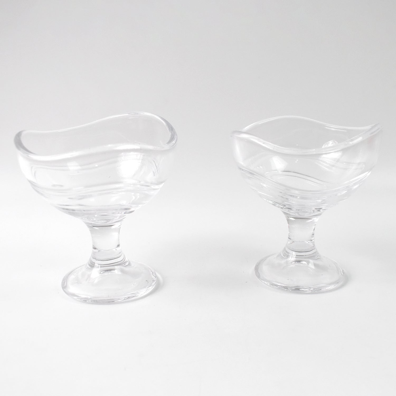 Glass Footed Dessert Bowl Ice Cream Cup (2 Pcs Set)