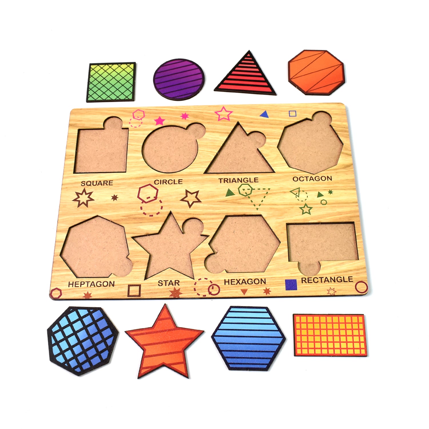 Wooden Triangles Puzzle Learning Educational Board (1 Set  2820 Cm)