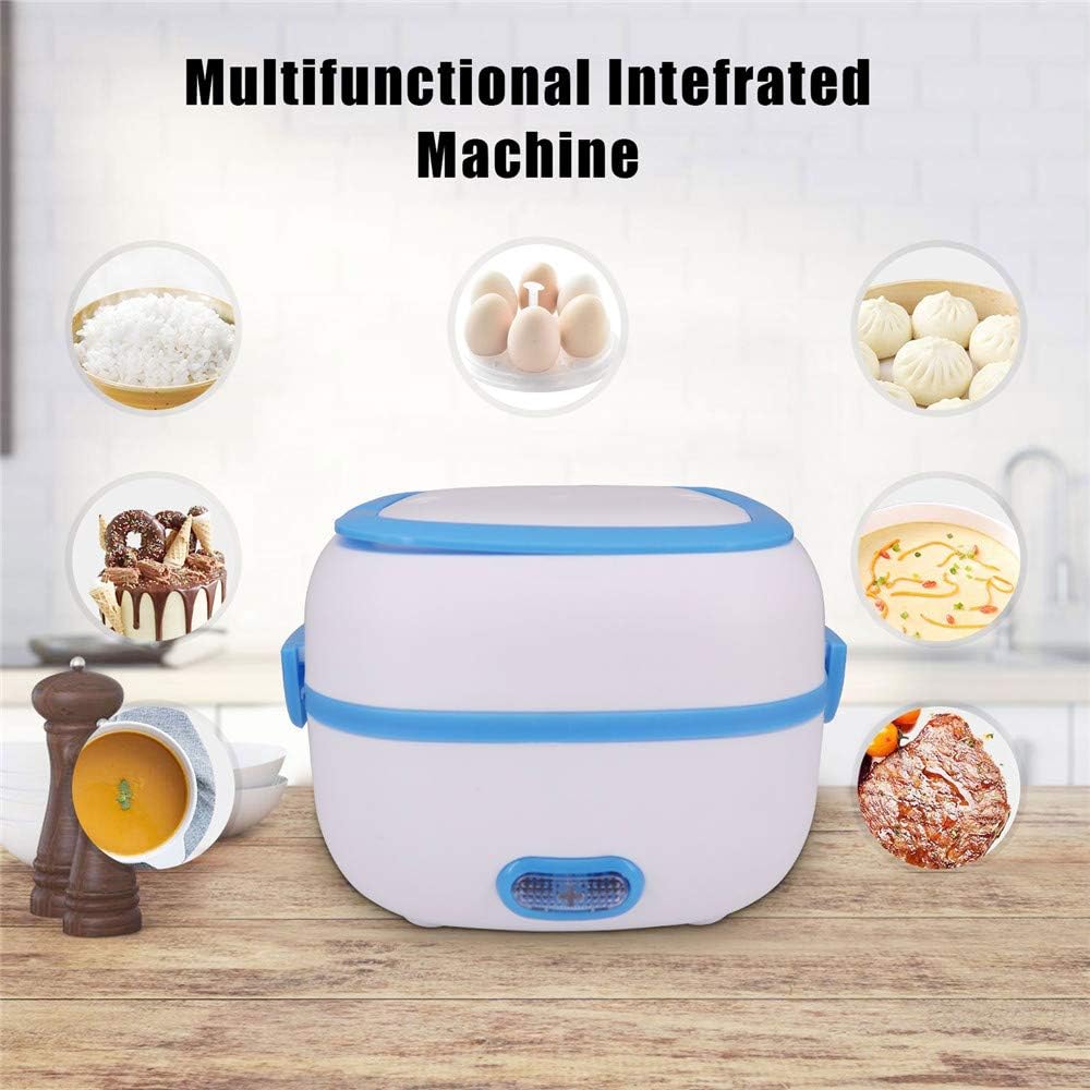 10027 Electric Lunch Box Portable Food Warmer Food Heating Lunch Box Removable Food-grade Stainless Steel Compartments 220v 200w For Car Truck Office